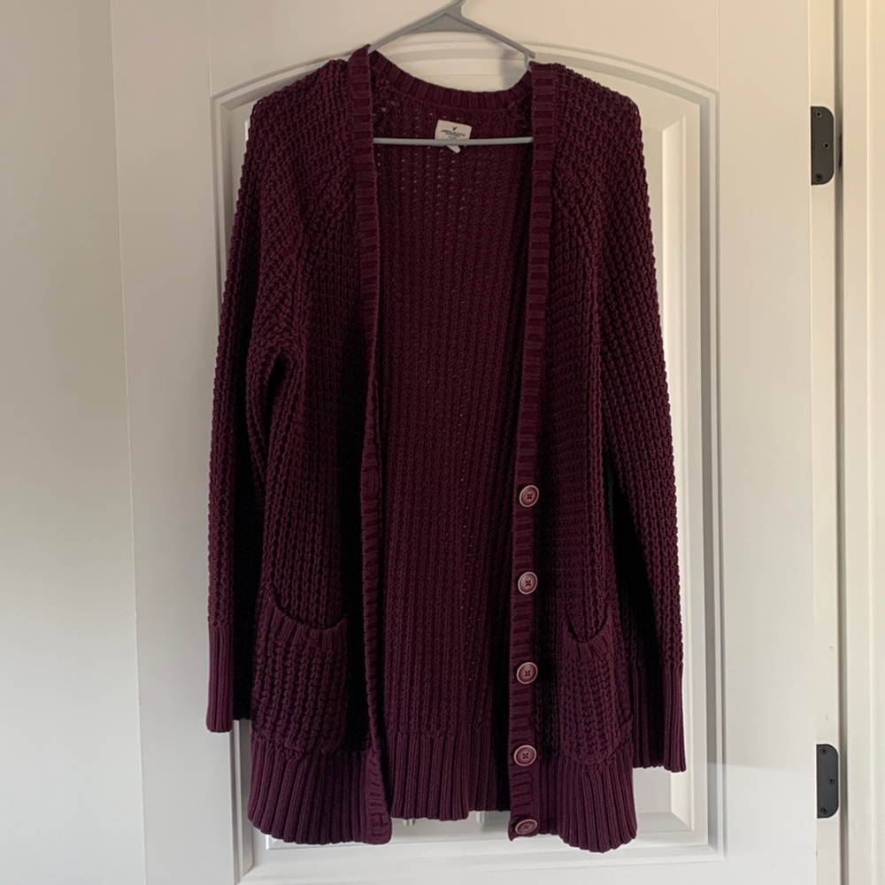 Womens Beautiful Plum Buttom up sweater